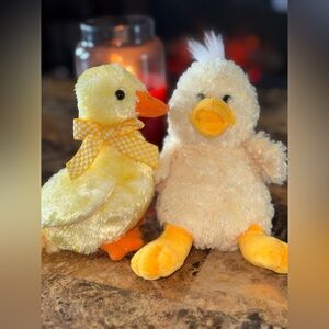 🦆 TY Beanie Babies Duck Duo – Quackly (2007) + Duck-e (2002) – Cute Vintage Set!
